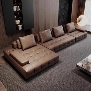 Sofá seccional de lino Horizon de diseño italiano, minimalista, para apartamentos grandes, villas y salas de estar. - Product Image 2