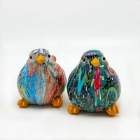 Sculpture d'oiseaux colorés en polyrésine, figurine artistique peinte à la main, objet de collection, modèle d'intérieur pour la décoration de la maison, taille personnalisable