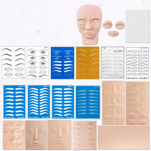 Nueva Piel <span class=keywords><strong>de</strong></span> Práctica <span class=keywords><strong>de</strong></span> Silicona 3D con Diseño <span class=keywords><strong>de</strong></span> Esquí para Entrenamiento <span class=keywords><strong>de</strong></span> Maquillaje Permanente, Incluye Ojos y Cejas - Product Image 5