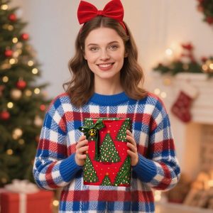 Yarcony Red Christmas <b>Wrapping</b> <b>Paper</b> Roll 17 Inch X 33 Feet Metallic Foil Tree Design Gift Craft Recyclable - Product Image 5