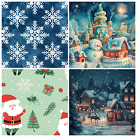 12 Feuilles de Matériaux de Base pour Carnet de Notes DIY, Motif Flocon de Neige de Noël Rêveur, pour Découpe, Fabrication de Cartes et Impression de Fond, Baide Jiangxi Chine