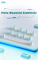 Stabilisateur V2 en métal plaqué or pour clavier mécanique 60% à montage sur plaque, personnalisable TTC, Hot Swap, 6.25u + 2u