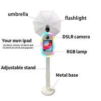 Nouvelle tendance DSLR Photo Booth Strong Shell Portable et personnalisable 11 12.9 13 Flash Light et parapluies en option avec Flight Case
