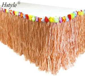 Gonna da Tavolo Verde Luau 9 Piedi X29 con Motivo Hibiscus per Feste Hawaiane, Accessori per Feste Luau SD761 - Product Image 4