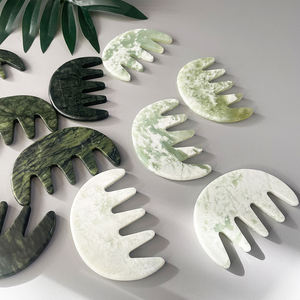 Herramienta de Masaje Gua Sha para la Cabeza, Peine Gua Sha de Jade Xiuyan, Masajeador de Cabeza de Piedra Preciosa Natural para Relajar el Estrés del Cuero Cabelludo y el Crecimiento del Cabello - Product Image 6