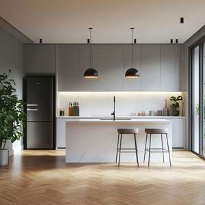 Gabinete de Pared de Acero Inoxidable Estilo Hogareño Integrado, Diseño Estándar Americano para Villas, Gabinetes de Cocina Inteligentes para Interiores de Fábrica - Product Image 3