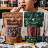Kemasan Daging Sapi Kering Custom, Kantong PE Food Grade Anti Lembab Kedap Udara, Pouch Berdiri Custom Print, Kemasan Daging Biltong 14g 50g OEM