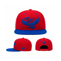 Gorra de 6 Paneles con Visera Plana Estructurada, Logotipo Bordado en 3D de Fénix, 100% Algodón, Dos Tonos, Estilo Hip Hop, Unisex, con Cierre a Presión