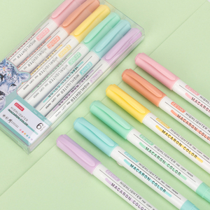 ZEYAR — stylo marqueur à double bout, ciseaux et pointes fines, 6 couleurs macarons, à base d'eau, séchage rapide, 5 pièces - Product Image 4