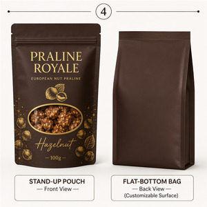 Sacchetti in plastica stand-up con finestra e chiusura a zip richiudibile per praline europee, caffè e alimenti, ideali per la vendita al dettaglio in caffetterie - Product Image 4