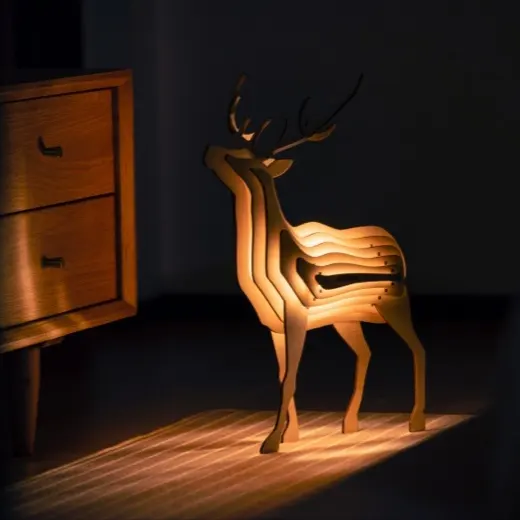 New Product Customization Parent-child iInteractive Wooden Toy led decor light Animal Puzzle Lamp