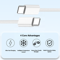 Nuevo Cable de Carga Rápida PD de 60w con Trenzado de Nailon, Cable de Datos Tipo-C a Tipo-C para Teléfonos Inteligentes, Cobre Puro, Fabricante de Shenzhen