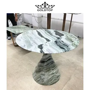 GOLDTOP OEM/ODM marmer marmol Polished Natural Green Marble Dining Table Marble Table Top Marble Coffee Table