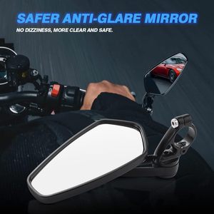 Nuevos Espejos Retrovisores Universales de Grado Profesional de 22 mm con Certificación CE para Motocicletas, Revestimiento Reflectante Azul Antivibración - Product Image 2
