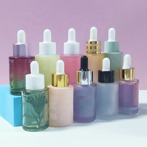 Empty Flat Shoulder Luxury Cosmetic Packaging 20ml 30ml 50ml 100ml Frosted Black Glass Eye <b>Drop</b> Serum Dropper Bottle Plastic Lid - Product Image 6