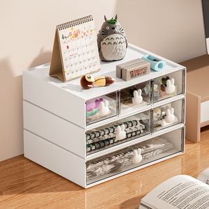 Organisateur de bureau multi-compartiments, tiroir de rangement, boîte à papeterie, porte-stylos, armoire, conteneur de bureau en plastique, vente en gros - Product Image 2