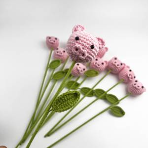 Ramo de cerdos tejidos a mano de lana, decoración creativa para el hogar con diseño de animales de dibujos animados - Product Image 5