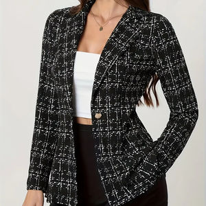 Nuovo abito europeo americano tinta unita giacca a maniche lunghe da <span class=keywords><strong>donna</strong></span> abbottonata pendolarismo elegante abito da <span class=keywords><strong>donna</strong></span> - Product Image 5