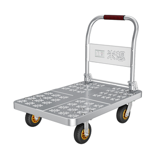 Chariot à main en acier moyen Charge de 500kg Poignée pliable Roues dorées de 6 pouces Chariot de transport à usage intensif - Product Image 1