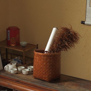 Handmade <b>Bamboo</b> Woven Baskets Round Storage <b>Containers</b> For Living Room Neatening Food <b>Container</b> Guizhou Origin - Product Image 3