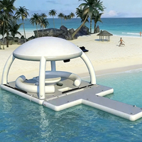 Plateforme flottante gonflable étanche Cile Custom DWF avec tente, ponton aquatique, île flottante, capacité 100-500 kg, plus de 10 passagers