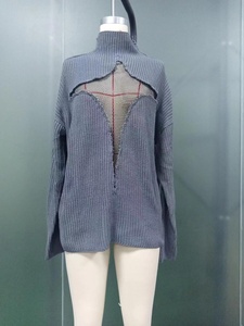 Fashion Streetwear Lady Casual Pullover Styles primavera autunno inverno Mesh Hollow Out maglione lavorato a maglia maglioni da <span class=keywords><strong>donna</strong></span> - Product Image 2