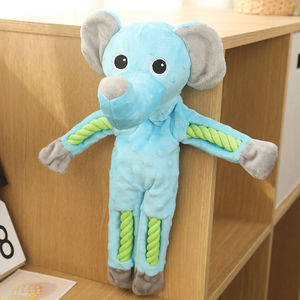 Jouets pour animaux de compagnie et chat os cordes noeuds tirant mordant faisant des sons BB pistolets grincement des dents cordes en coton soulageant l'ennui - Product Image 6
