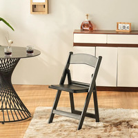 Chaise de pelouse de mariage pliante en plastique Wimbledon en résine de jardin d'extérieur légère et portable de couleur noire foncée unique