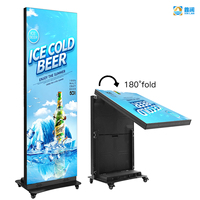 Pantalla LED para Carteles GOB P1.25 P1.5 P2.5 para Interiores/Exteriores, Pantalla LED Digital Publicitaria Plegable Portátil de Alta Calidad HD