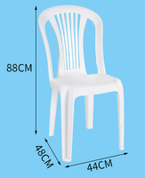 Chaise de salle à manger blanche empilable en plastique pour l'extérieur Chaises de barbecue
