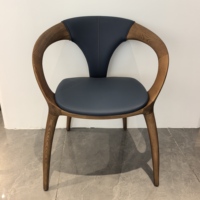 Chaise de salle à manger en bois massif, minimaliste, moderne, confortable, avec dossier rembourré et assise longue, pour la maison