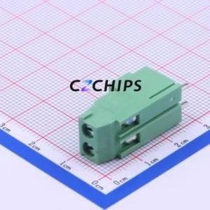 DB128H-5.08-2P-GN-S <b>Screw</b> Terminal <b>Block</b> Through hole Component (THT),P=5.08mm Connector 1x2P 5.08mm Green Through Hole - Product Image 2