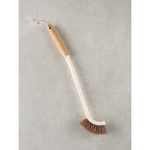 Spazzola per la pulizia con manico lungo in legno di gomma multifunzionale per la pulizia delle bottiglie di polvere per piatti per uso in cucina - Product Image 1