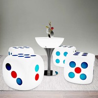 Ensemble de table et chaises de bar lumineuses LED portables pour événements en plein air, résistantes à l'eau, pour cocktails