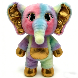 Peluche d'éléphant, peluche d'éléphant scintillante, peluche dégradée arc-en-ciel, peluche à accents métalliques, peluche d'éléphant fantastique - Product Image 4