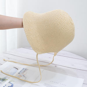 Sombrero de pescador Xia Ketie para mujer, transpirable, de algodón y lino, coleta pequeña de Color sólido, tejido, protector solar, lavabo, escena informal de verano - Product Image 6