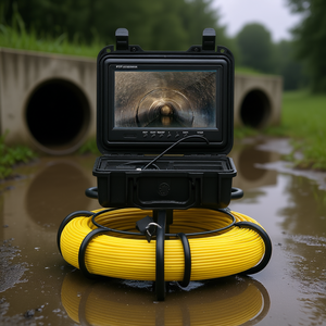 Telecamera per Ispezione Tubi Fognari D0100HAMR7V, 120 M con Schermo da 9 Pollici, Tester Qualità dell'Acqua - Product Image 2
