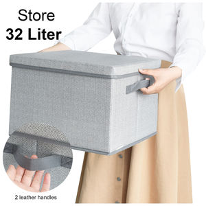 Cubos plegables de alta calidad para el hogar caja de almacenamiento de tela no tejida con tapa - Product Image 3