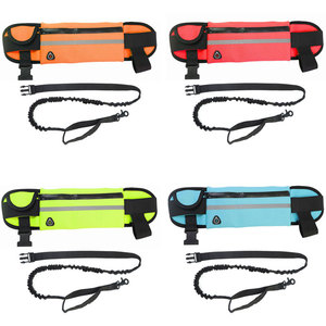 Correa de mano de tracción para mascotas, bolsa de cintura con cremallera, correa elástica retráctil, reflectante, con bolsa - Product Image 2