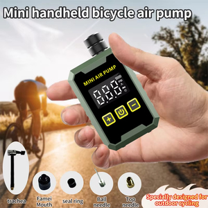 Mini Bomba de Bicicleta Plástica Leve e Ecológica, Compressor de Ar Elétrico 150PSI com Display LCD para Carro, Moto, MTB e Pneus de Estrada - Product Image 2