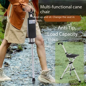 Canne de marche portable antidérapante avec siège pliable en aluminium, durable pour la marche et pratique pour la randonnée et le camping - Product Image 3
