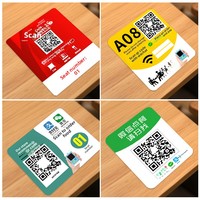 Autocollants de table en acrylique avec code QR - Numéros personnalisables, formes rectangulaires arrondies, imperméables, résistants à l'huile, sur commande, mobiles