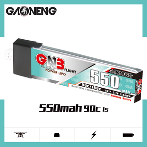 GNB GAONENG 1S 550MAH 3.7V 90C PH2.0 Kepala Plastik Baterai LiPo Drone Mini FPV Mainan Quads RC - Product Image 4