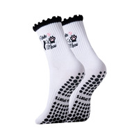 Chaussettes de Pilates personnalisées pour femmes, antidérapantes, en coton, à la cheville, pour le yoga, avec logo personnalisé, motif antidérapant, pour l'entraînement, la barre et le fitness