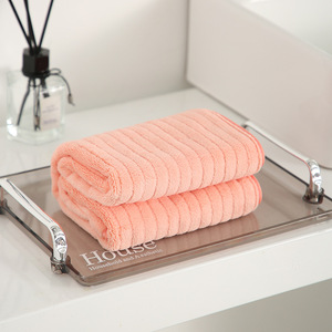 Solid Color <b>Bath</b> <b>Towel</b> <b>Set</b> 35x75cm 70x140cm Coral Fleece Absorbent Home Use - Product Image 2