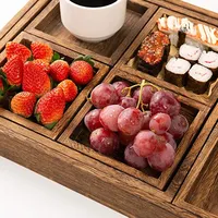 مخصص مستطيلة طبق عشاء الفاكهة وجبة خفيفة حلويات صينية تقديم خشبية