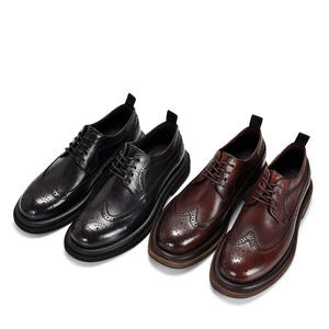 Chaussures Richelieu de luxe pour hommes à bout carré, faites à la main, style vintage, pour mariage, confortables, imperméables, respirantes, légères, patchwork - Product Image 3