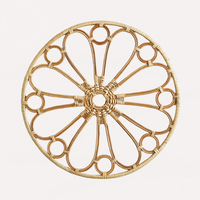 Napperon en rotin naturel, tapis de Table rond, plaque de chargement en rotin, parfait pour la Table à manger, le mariage et la décoration
