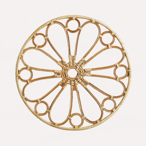 Napperon en rotin naturel, tapis de Table rond, plaque de chargement en rotin, parfait pour la Table à manger, le mariage et la décoration - Product Image 1