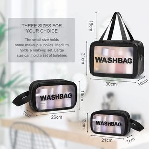 ชุดกระเป๋าใสแบบมีซิป 3 ชิ้น สำหรับเด็ก พกพาสะดวก ใช้เก็บของใช้ในห้องน้ำ เครื่องสำอาง และอุปกรณ์อาบน้ำ - Product Image 3